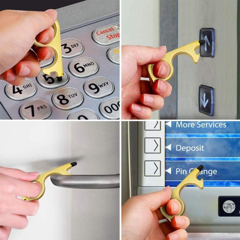 Herramientas para abrir puertas sin contacto con llavero colgante