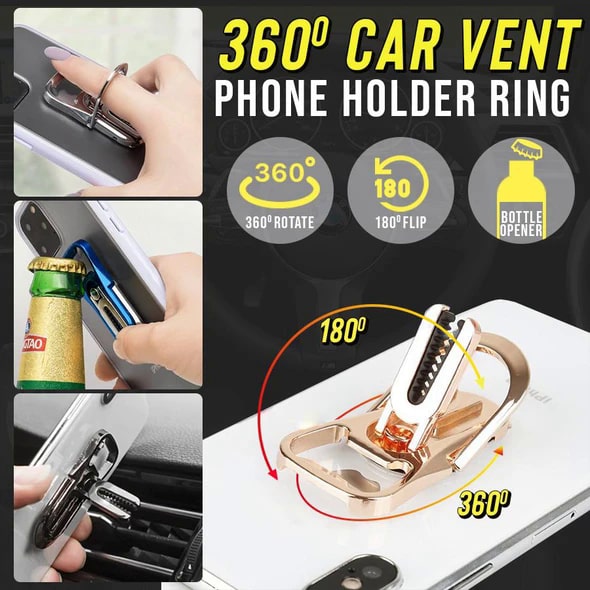 Anillo de soporte para teléfono con ventilación de coche de 360º