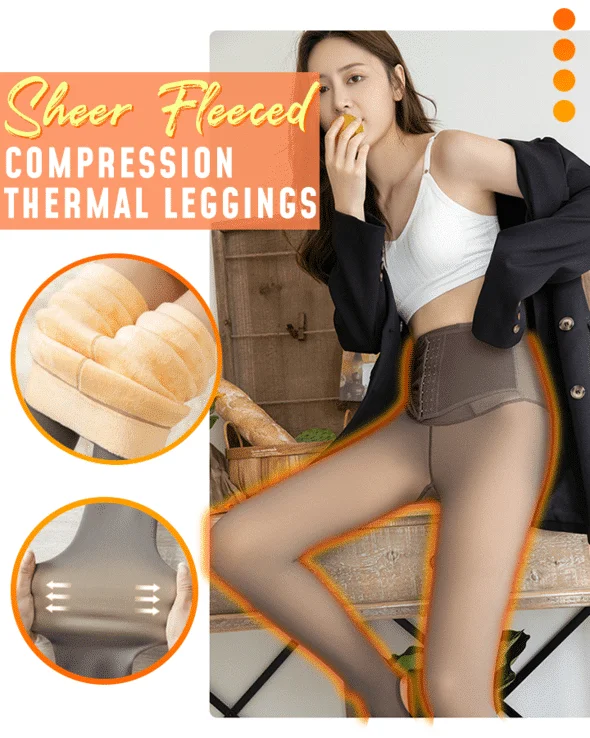 Leggings térmicos de compresión con forro polar transparente - Imagen 2