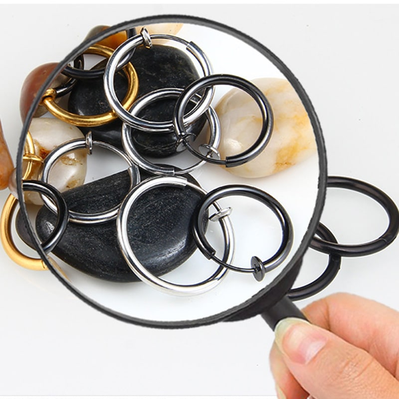 Aro retráctil unisex de acero inoxidable. - Imagen 2