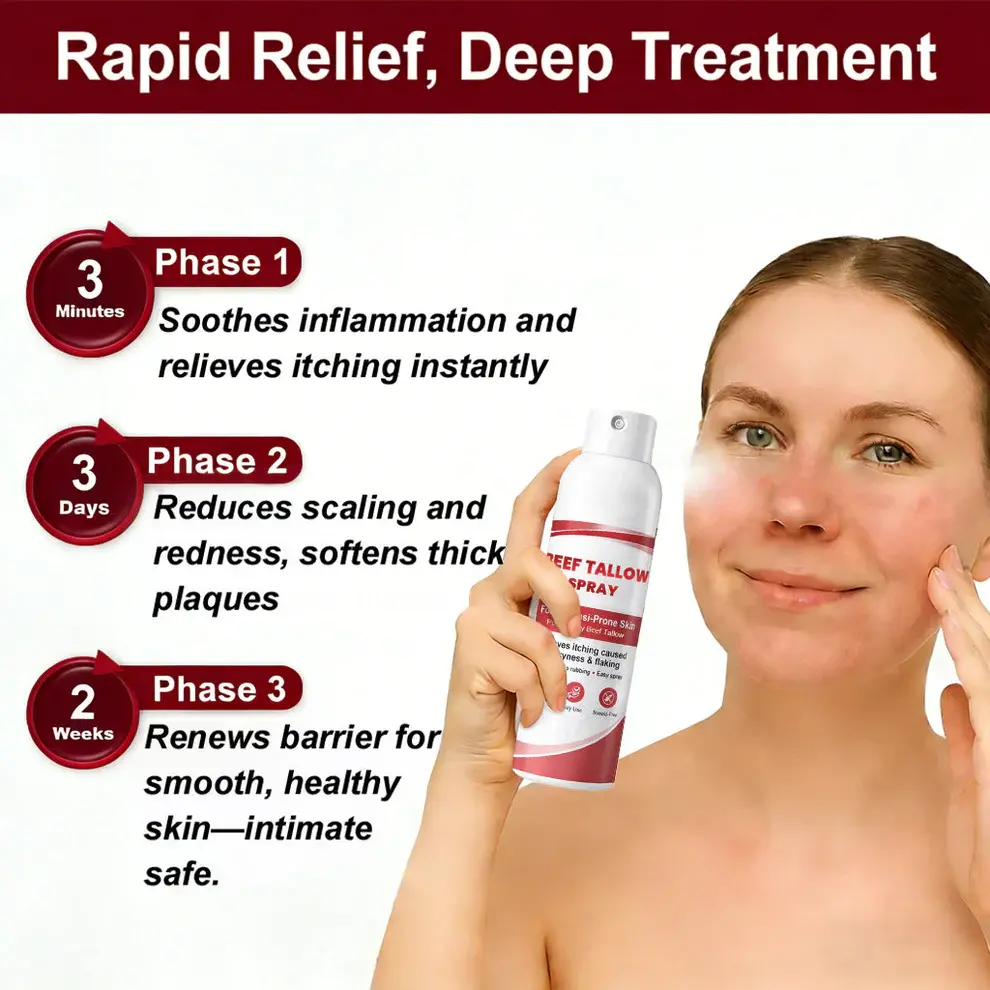 Spray de sebo de res para la piel con psoriasis escamosa y con picazón - Imagen 3