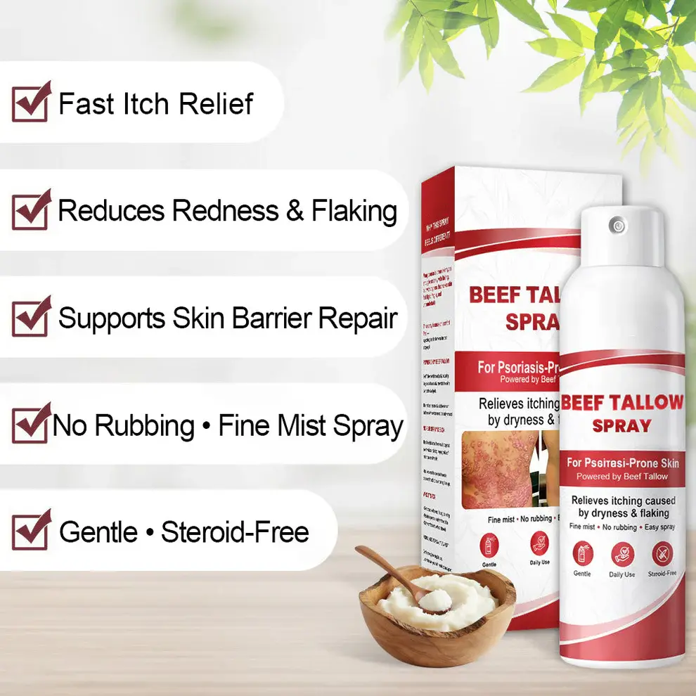 Spray de sebo de res para la piel con psoriasis escamosa y con picazón - Imagen 4