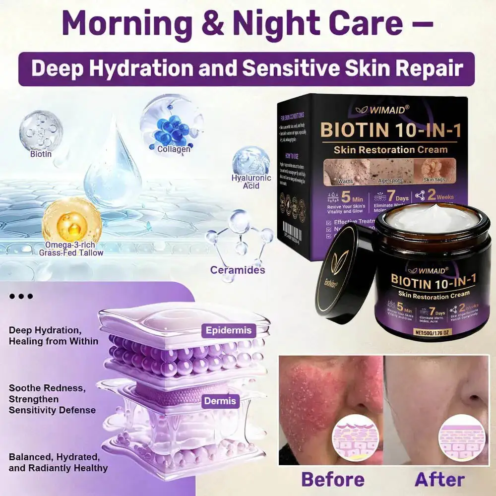 Crema restauradora de la piel 10 en 1 con biotina